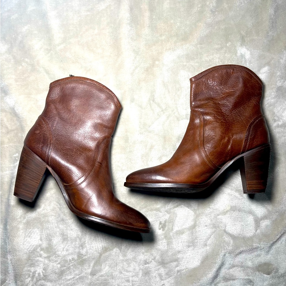 Nylon Brand Italian Handmade Brown Leather Boots Womens Size European 37 USA 6.5